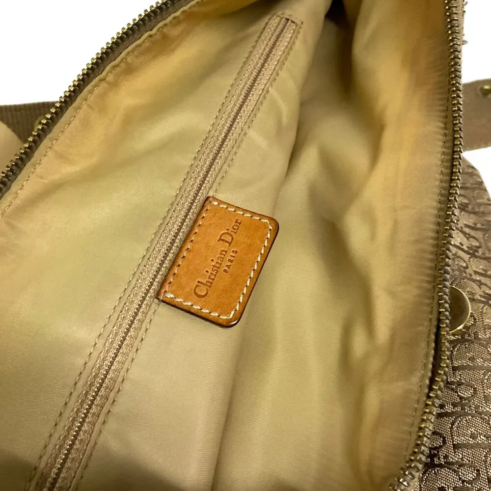 Christian Dior Street Chic/Trotter Shoulder Bag Beige Brown Jacquard Leather - Picture 15 of 15
